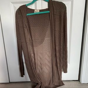 Purple Hooded Cardigan